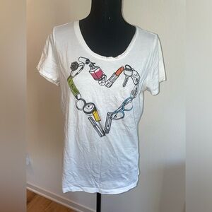 Ellen Tracy Heart Graphic Tee - Size M